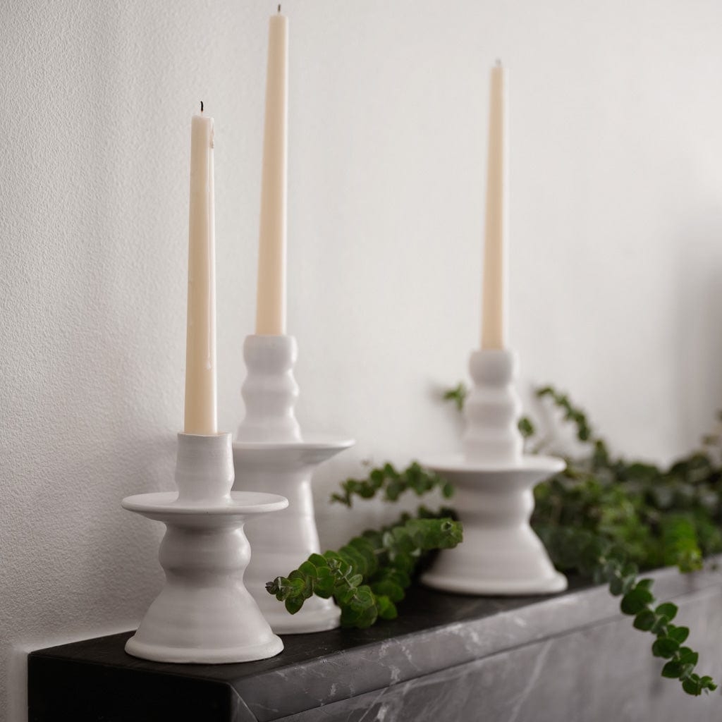 The Citizenry Zoli Ceramic Candle Holders Set of 3 | White - Image 3
