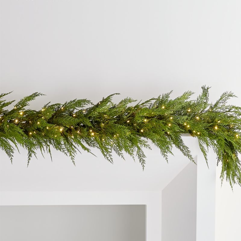 Faux Hemlock Pine Pre-Lit LED Christmas Garland 74" - Image 2