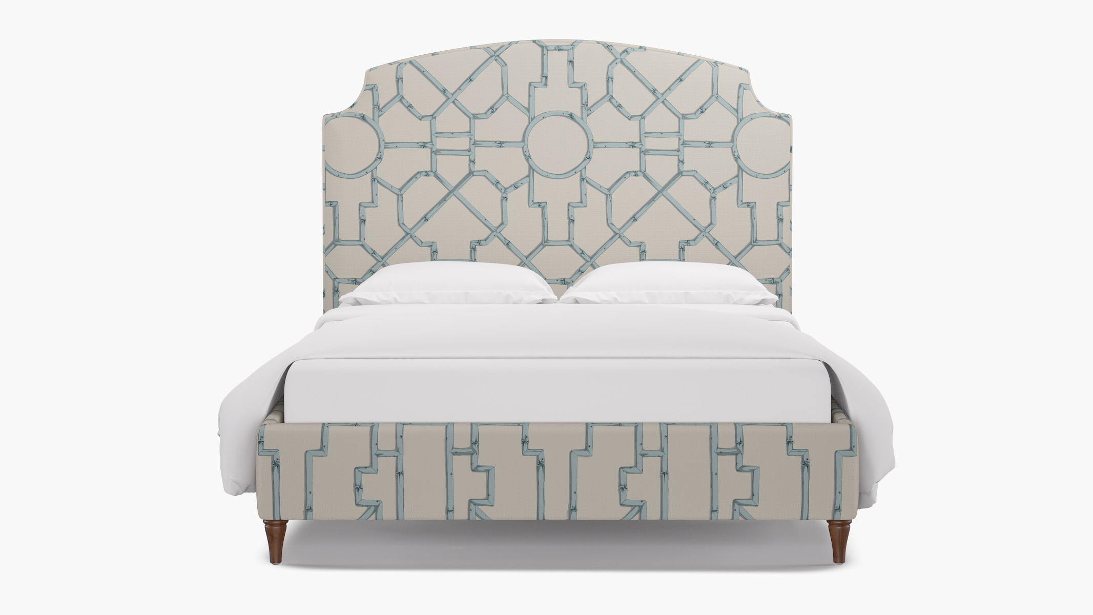 Cove Bed, Blue Baldwin Bamboo, Walnut Decorative Tapered Leg, Twin - Image 0