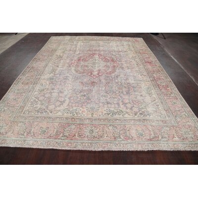 One-of-a-Kind Dico Hand-Knotted 1960s 8'1" x 10'9" Wool Area Rug in Red/Green/Gray - Image 0