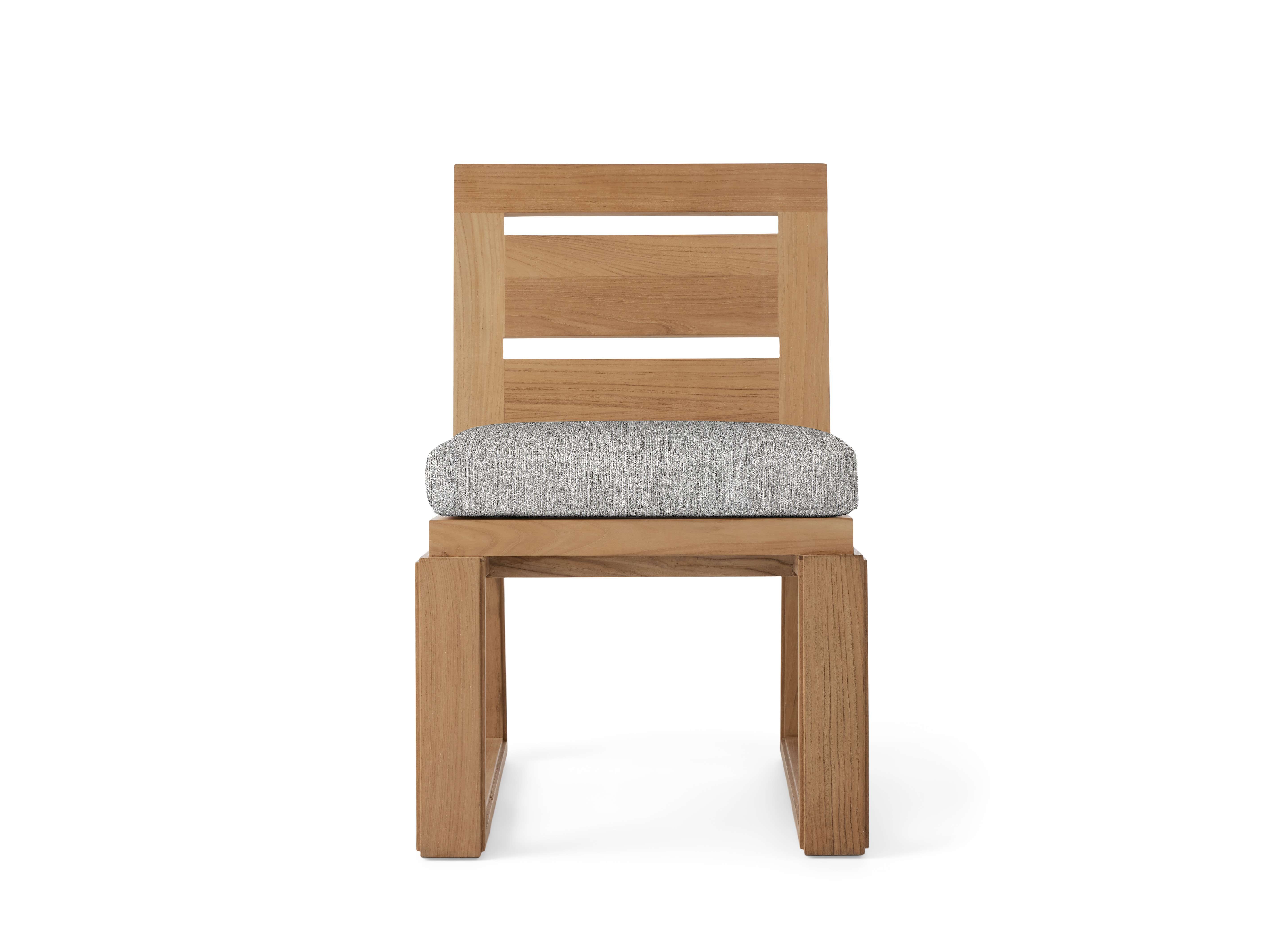 Canyon Outdoor Dining Side Chair Teak in Natural  Twilly Grey  - Image 0