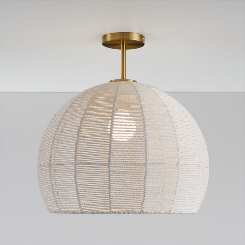 Ivory Woven Rope 19" Kids Flush Mount Ceiling Light - Image 2