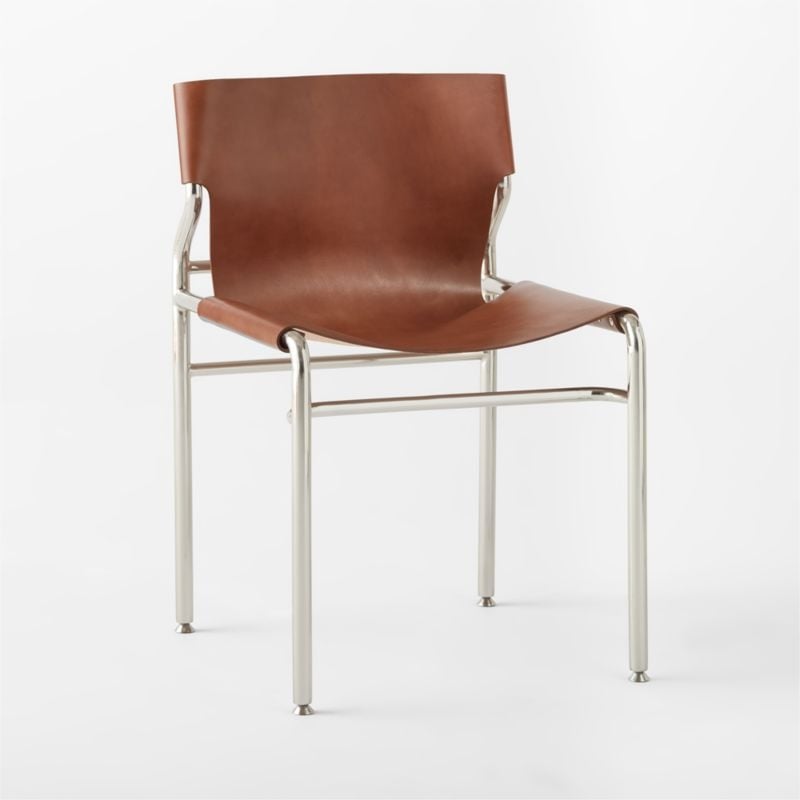 Surf Sling Brown Leather Dining Chair - Image 2
