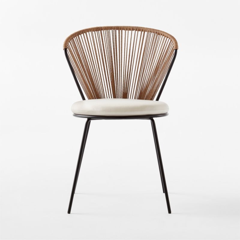Peek Rattan Dining Chair with Ivory Sunbrella® Cushion - Image 1