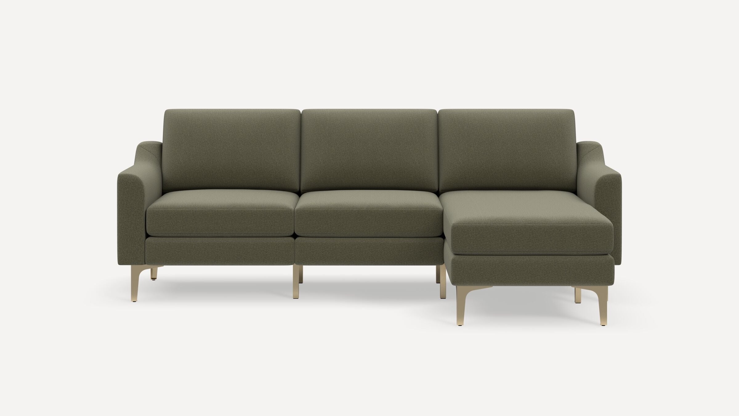 Nomad Sofa Sectional - Moss Green - Performance Flatweave / Brass - Metal / Slope - Image 0