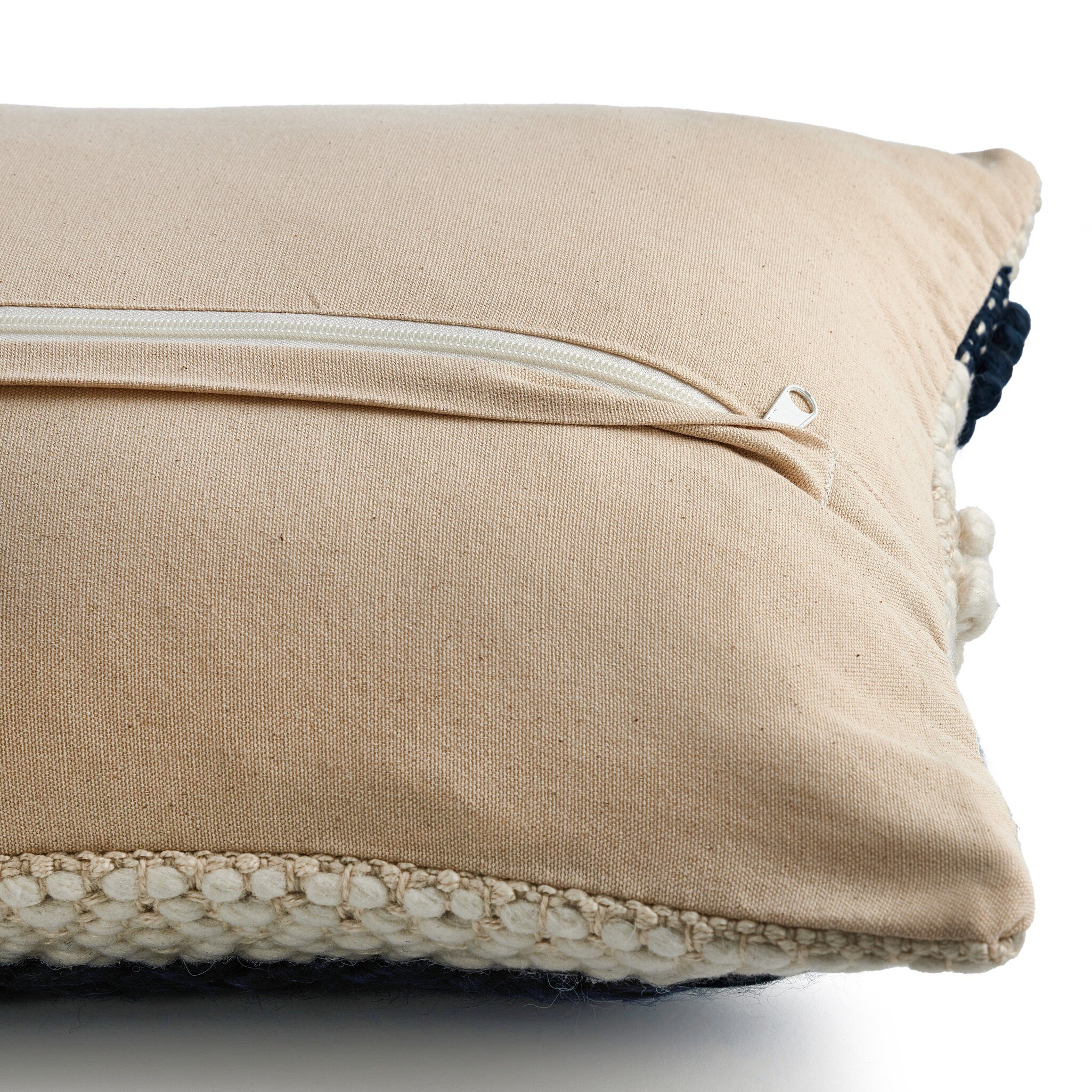 Textured Stripe Pillow - Navy, Natural - Image 5