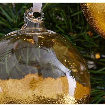 Glass Ball Ornament, Half Gold Leaf, Set of 3 - Image 3