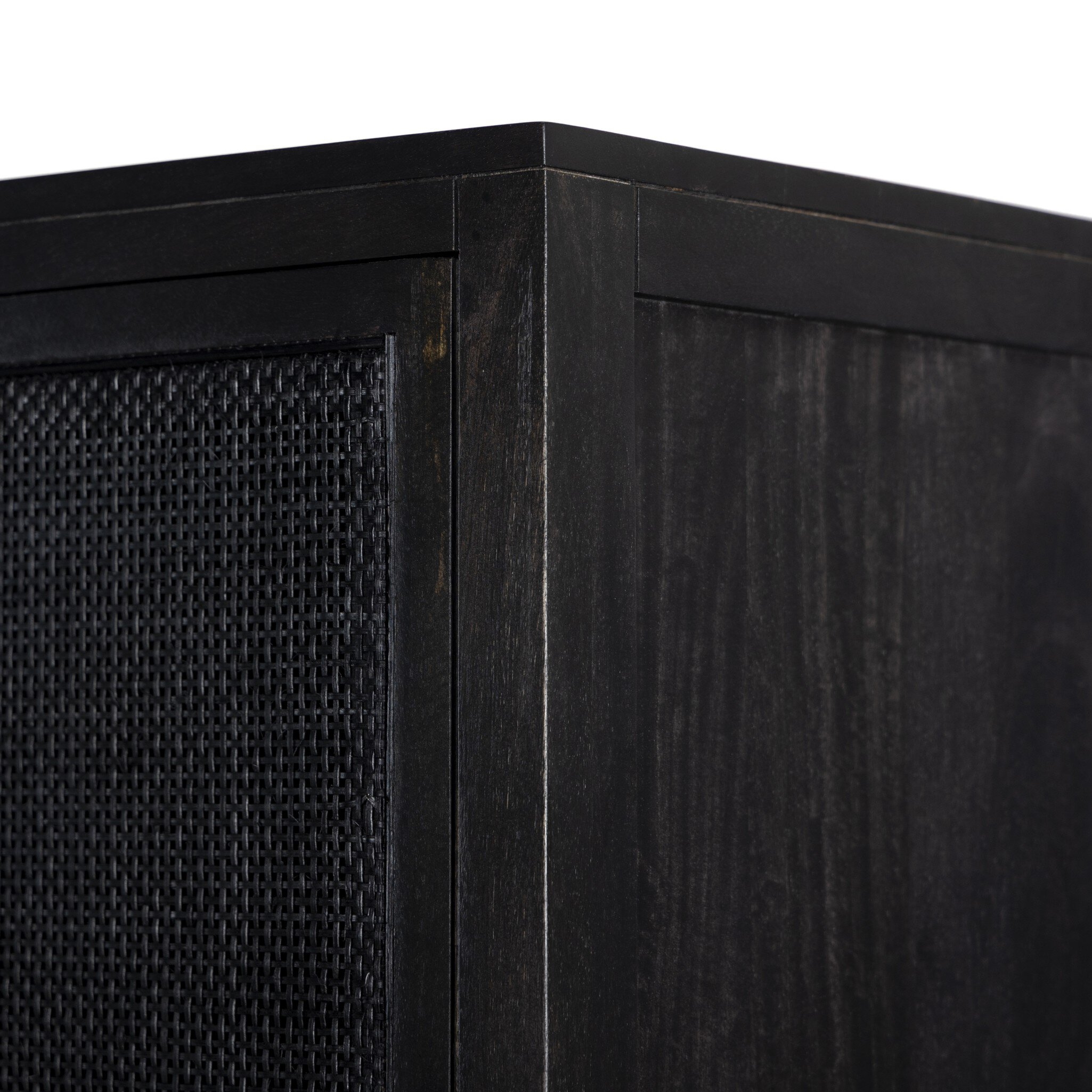 Caprice Cabinet - Black Natural Cane - Image 1