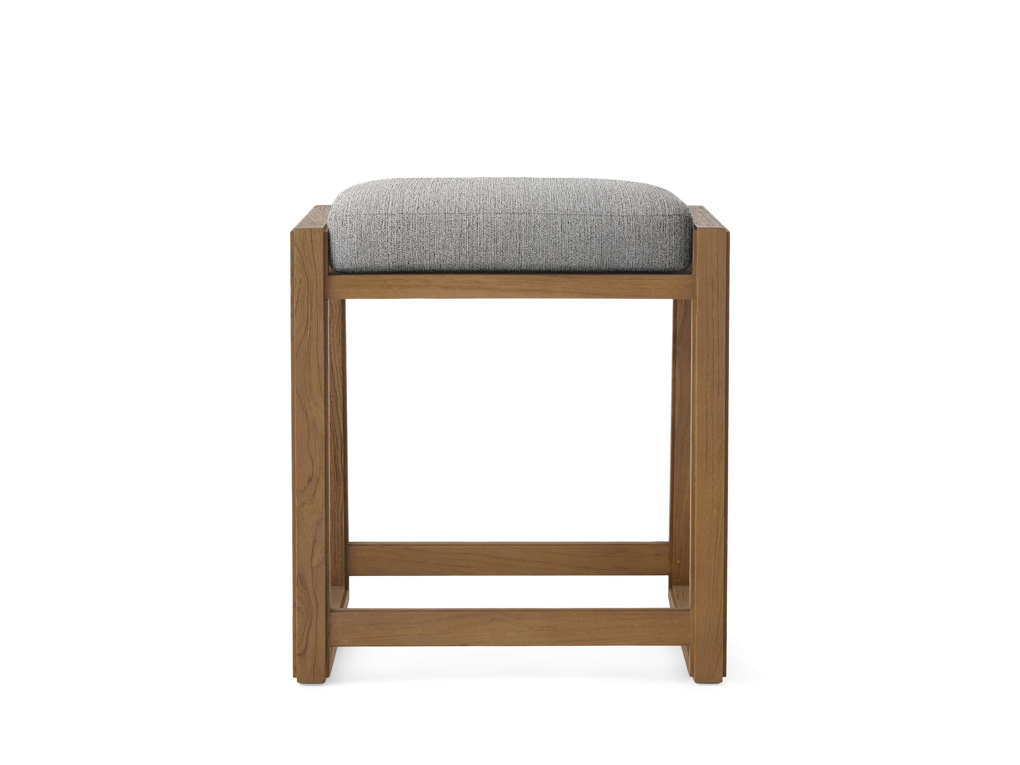 Canyon Outdoor Backless Counter Stool Teak in Natural  Twilly Grey/Weathered Fawn - Image 0