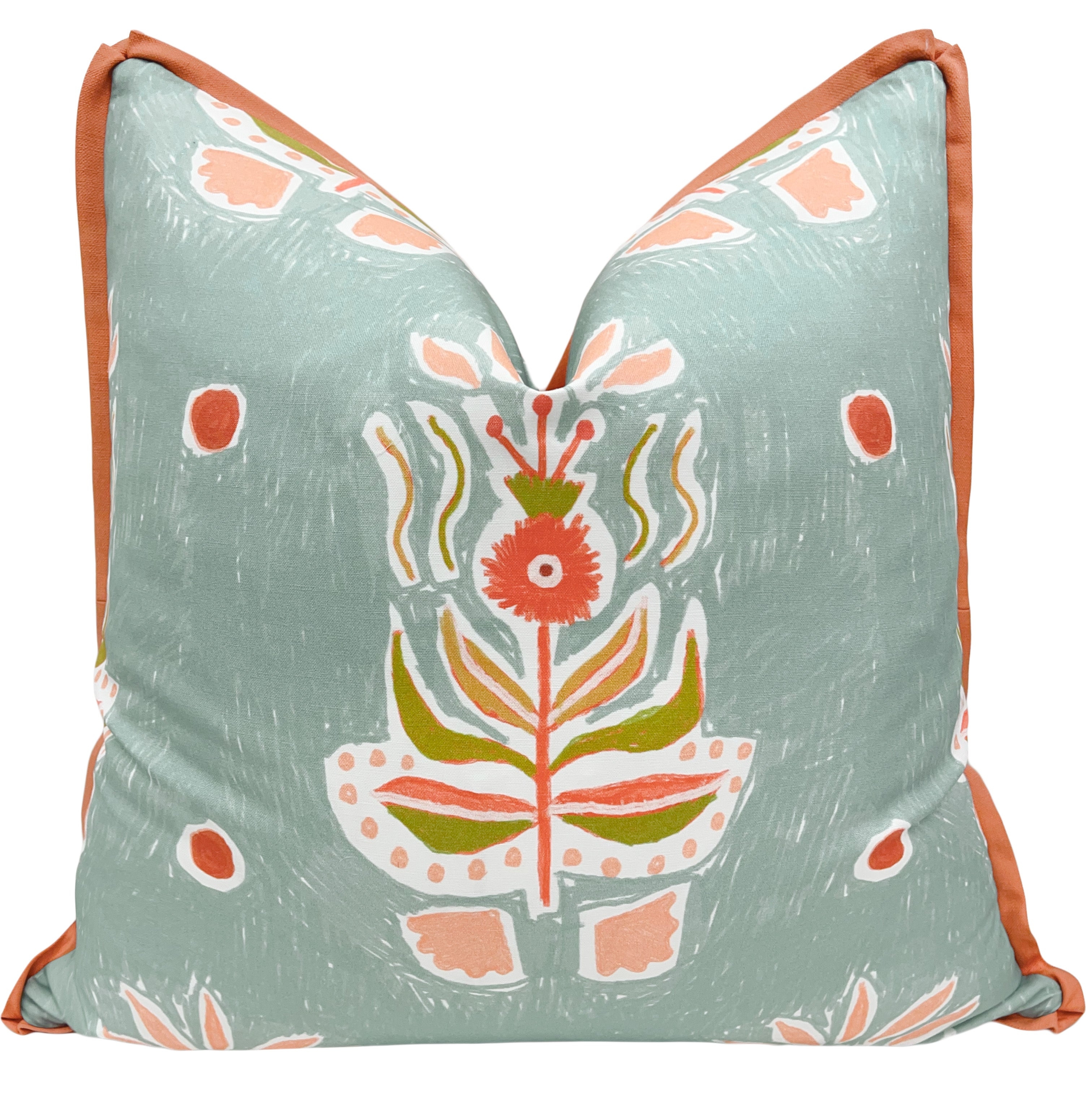 OCS X LDC | LULIE WALLACE : REBEKAH // FRENCH BLUE + CLASSIC LINEN // PERSIMMON - SAMPLE 4" X 4" / CORDING - Image 0