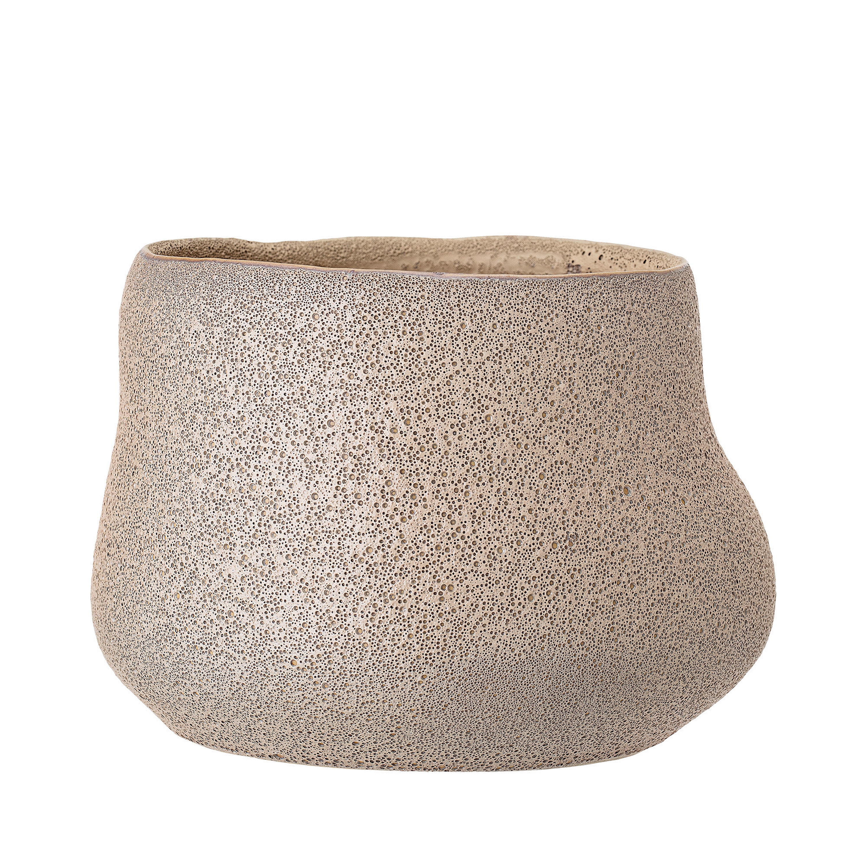 Matte Taupe Stoneware Planter with Reactive Glaze Finish (Each one will vary) - Image 0