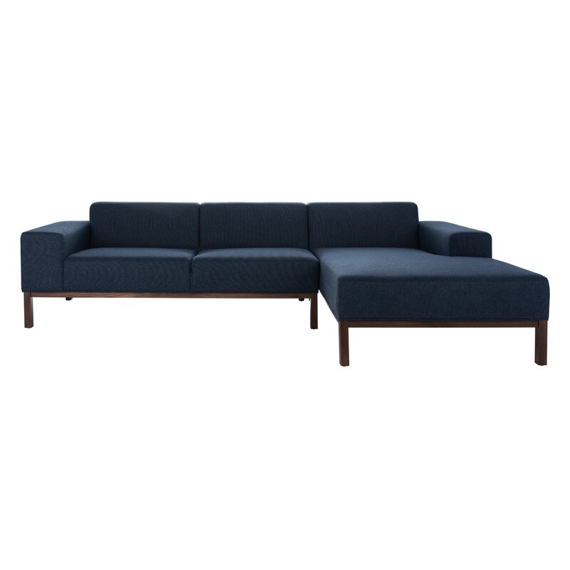 Denson Sofa & Chaise, Dark Blue, 109.5", Right Hand Chaise - Image 0
