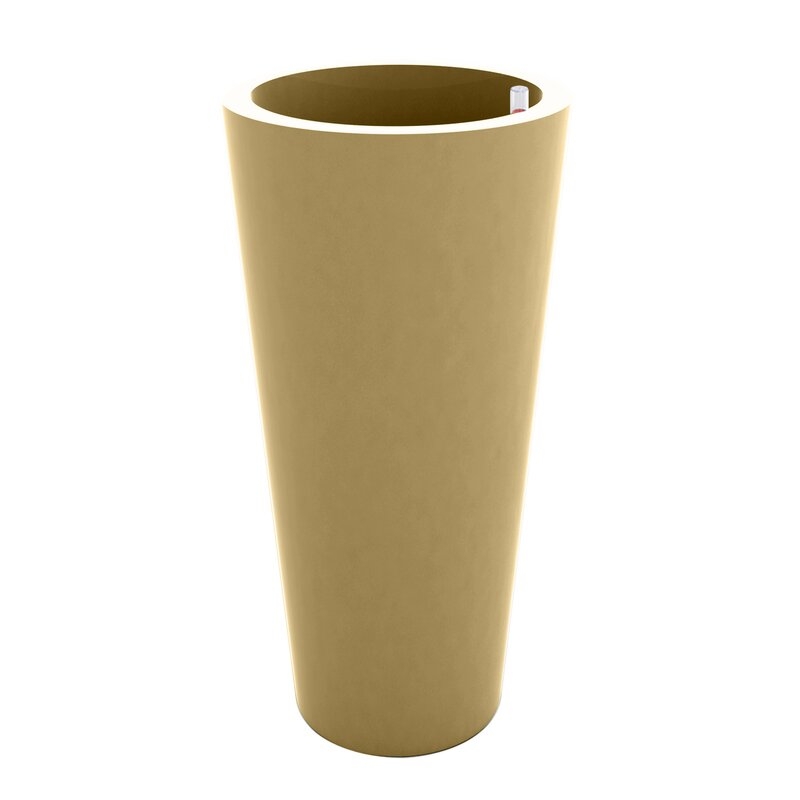 Vondom Cono Self-Watering Resin Pot Planter Color: Beige, Size: 39.25" H x 13.75" W x 13.75" D - Image 0