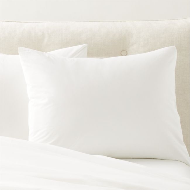 Dione Organic Cotton Washed Percale 400 Thread Count White Standard Pillow Shams Set of 2 - Image 0