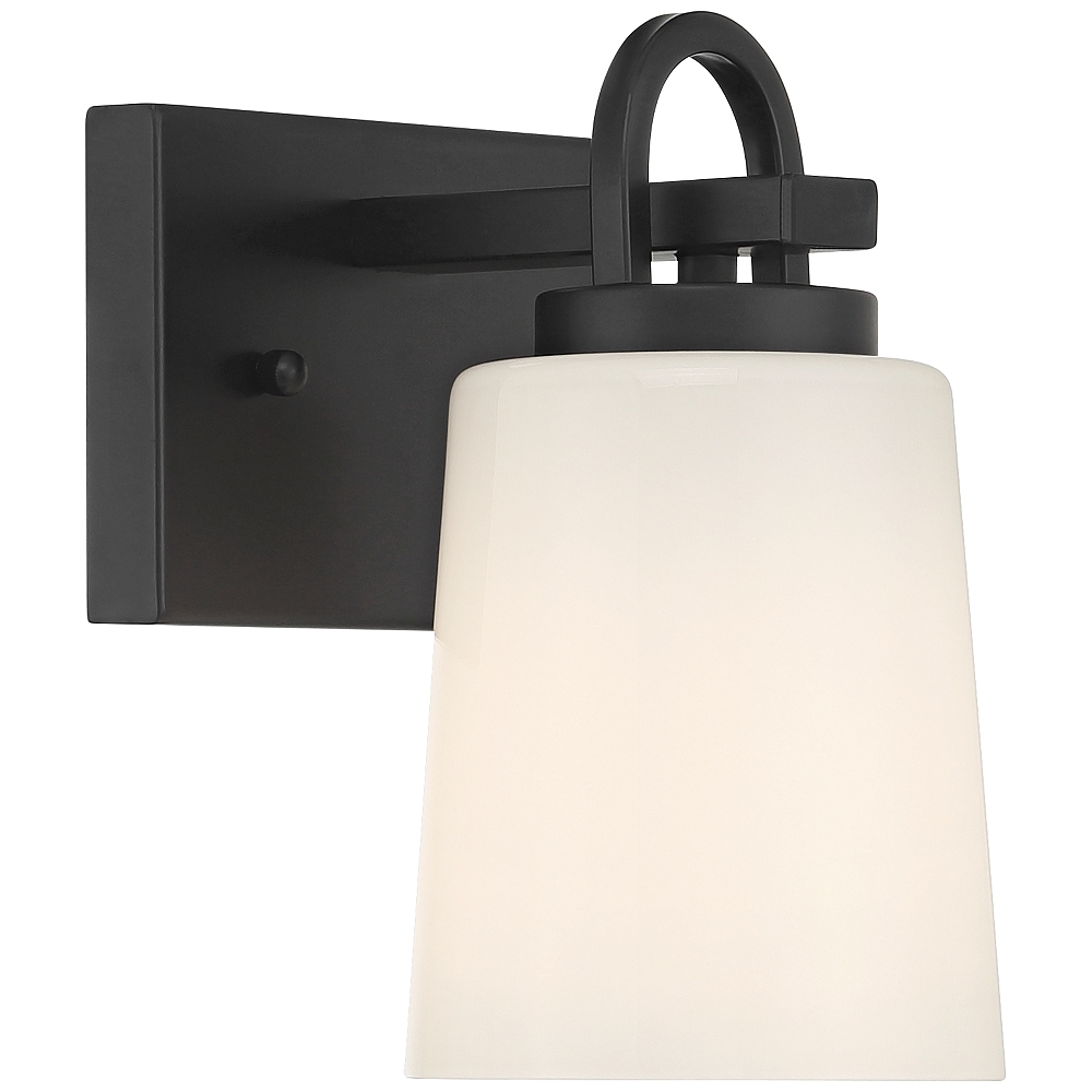 Possini Euro Barnes 9" High Black Wall Sconce - Image 0