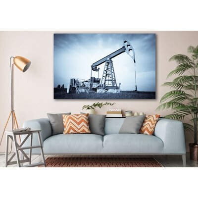 Industry Oil Pump, Oil Rig, Oil Platform Modern Times A New Day Canvas Art Image Print Wall Art Painting Art Decor Wall - Image 0