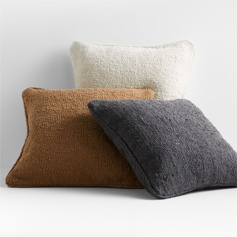 Arctic Ivory Organic Soft Boucle 20"x20" Throw Pillow Cover - Image 2