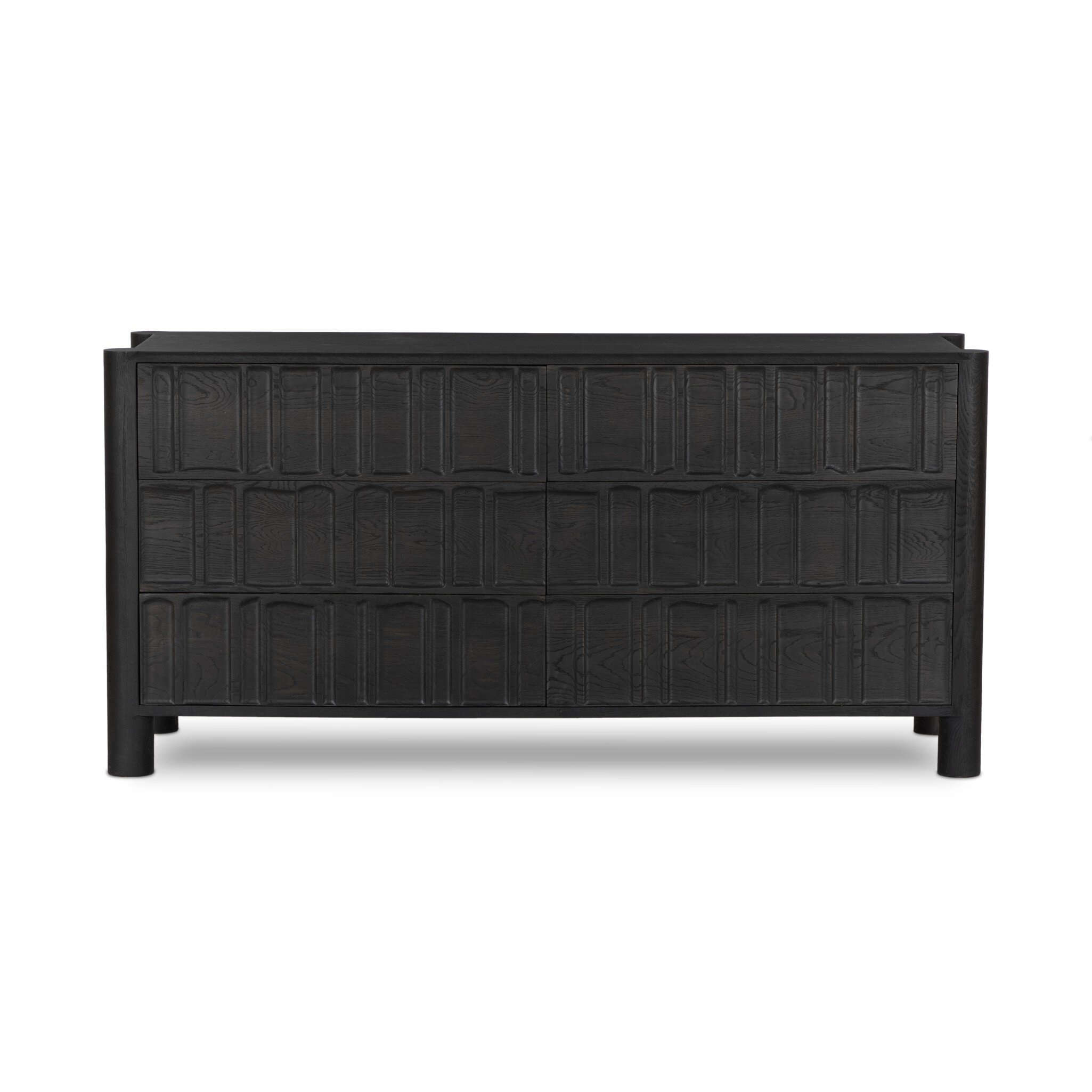 Ezri 6 Drawer Dresser - Carved Black Oak - Image 0