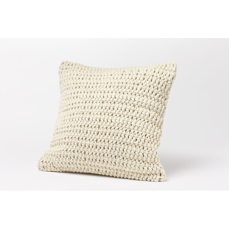 Woven Rope Cotton Pillow Cover, Ivory, 22" x 22" - Image 2