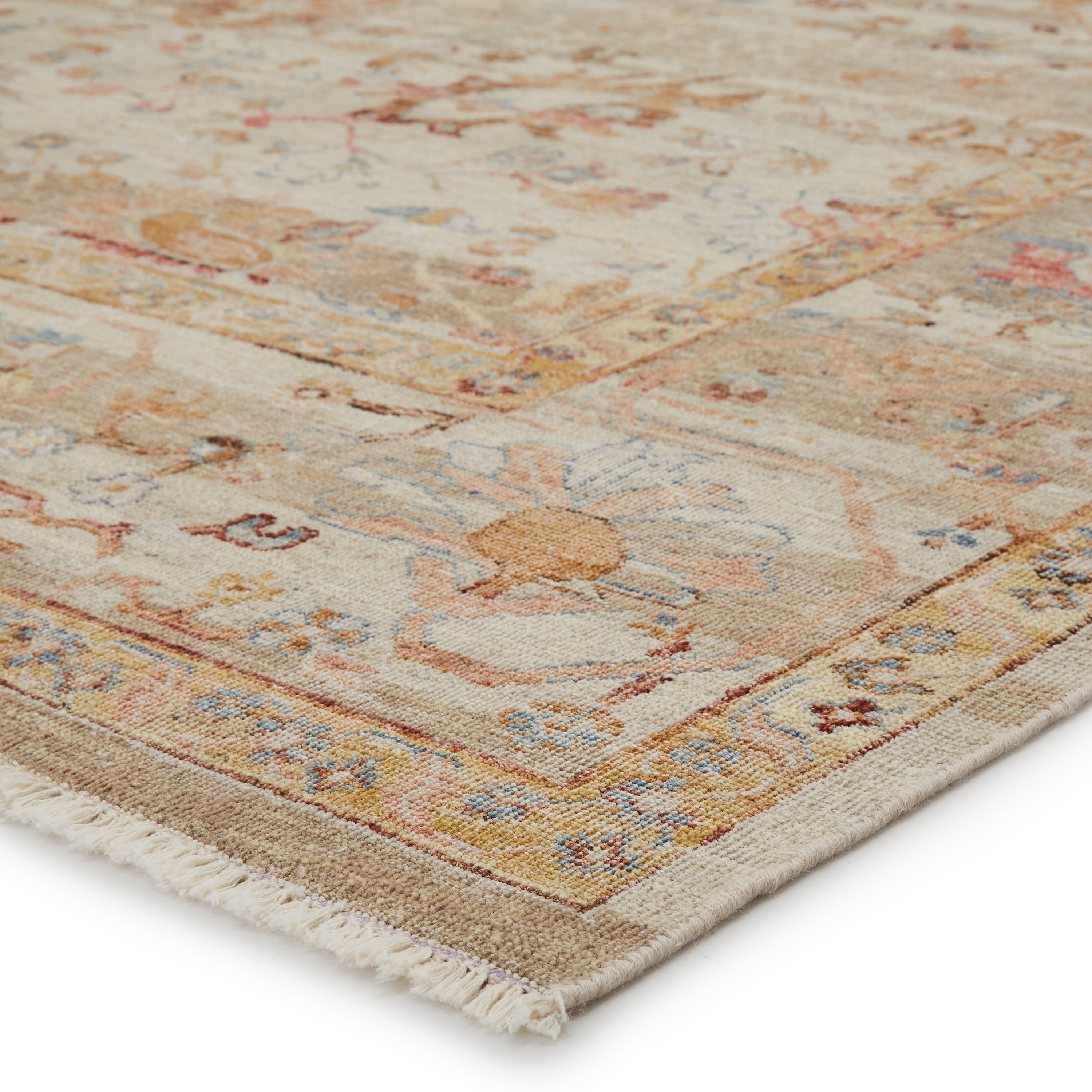 Ballast Hand-Knotted Oriental Cream/ Gold Area Rug (6'X9') - Image 1