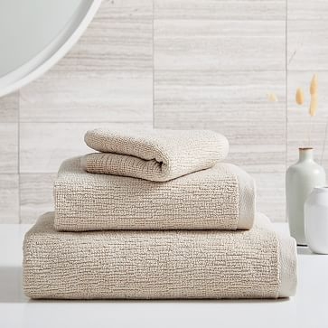 Organic Textured Towel, Set of 3 Pack, Oatmeal - Image 0
