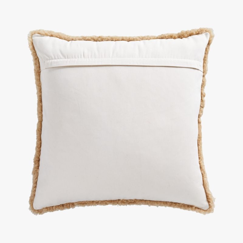 Shorn Camel Brown Sheepskin Fur Throw Pillow Cover 18" - Image 1