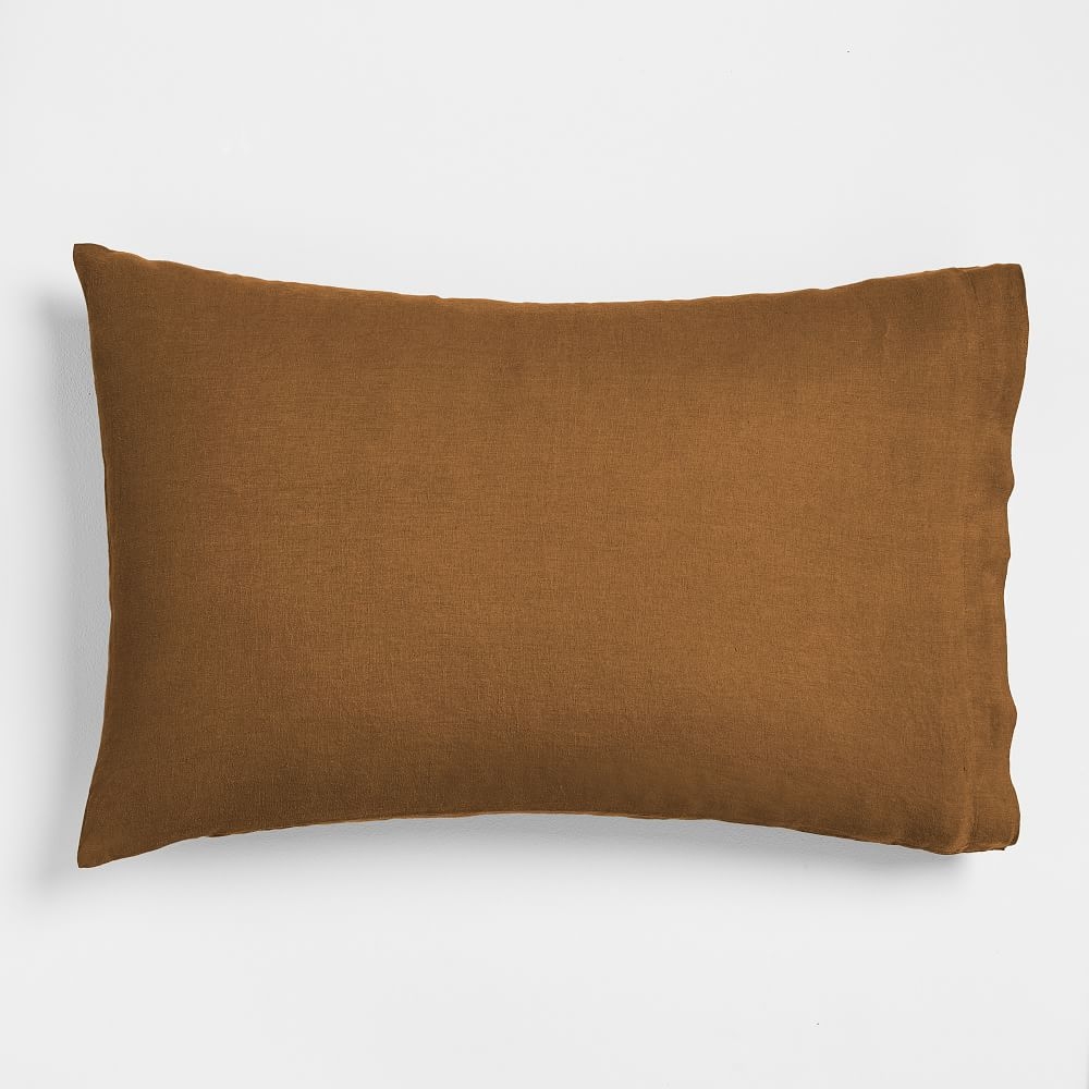 Euro Linen King Pillowcase, Amber - Image 0