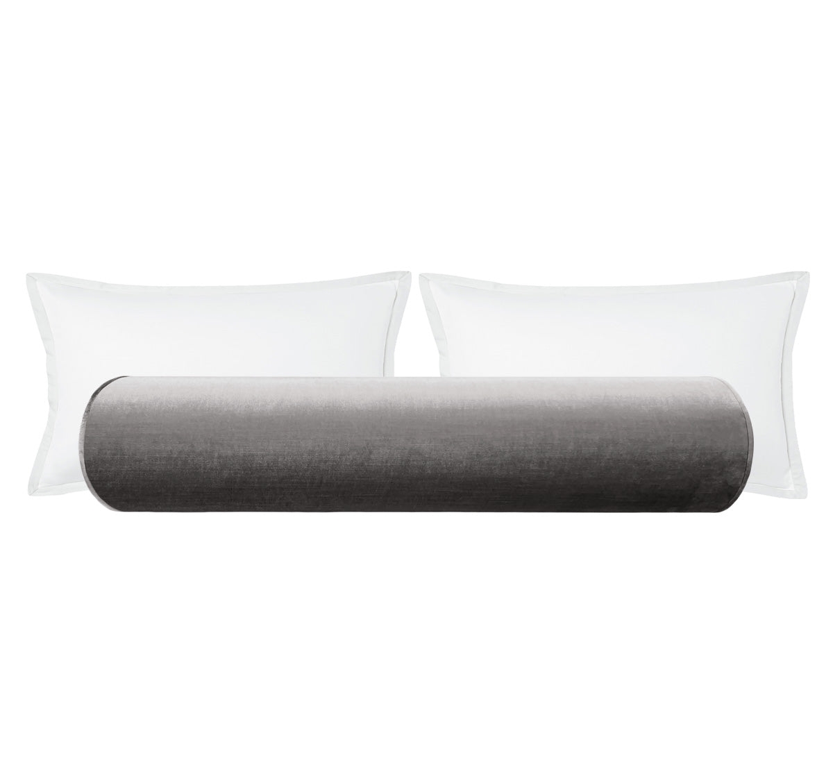 THE BOLSTER :: FAUX SILK VELVET // GRAPHITE - BY THE YARD - Image 0