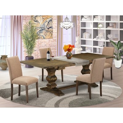 Nelia Butterfly Leaf Rubberwood Solid Wood Dining Set - Image 0