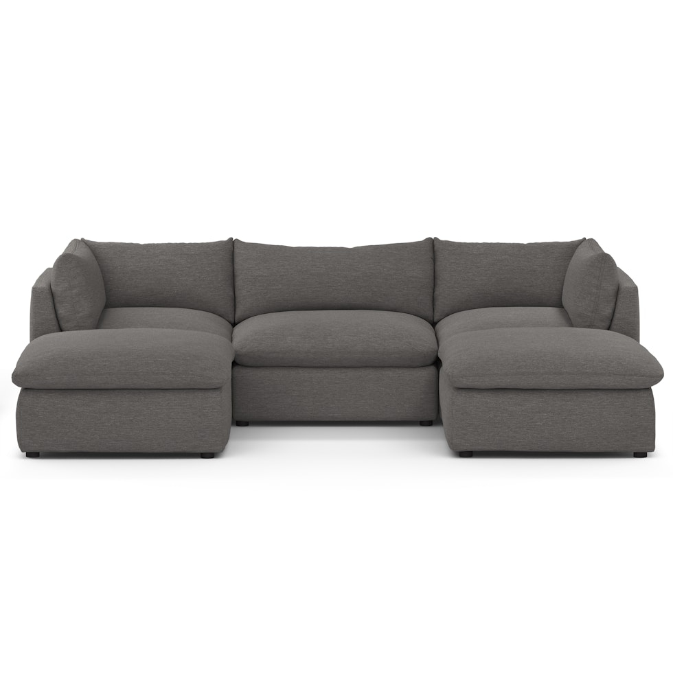 Leigh 121.5" Modular 3-Seater U-Shaped Sectional - Silver Gray - Image 2
