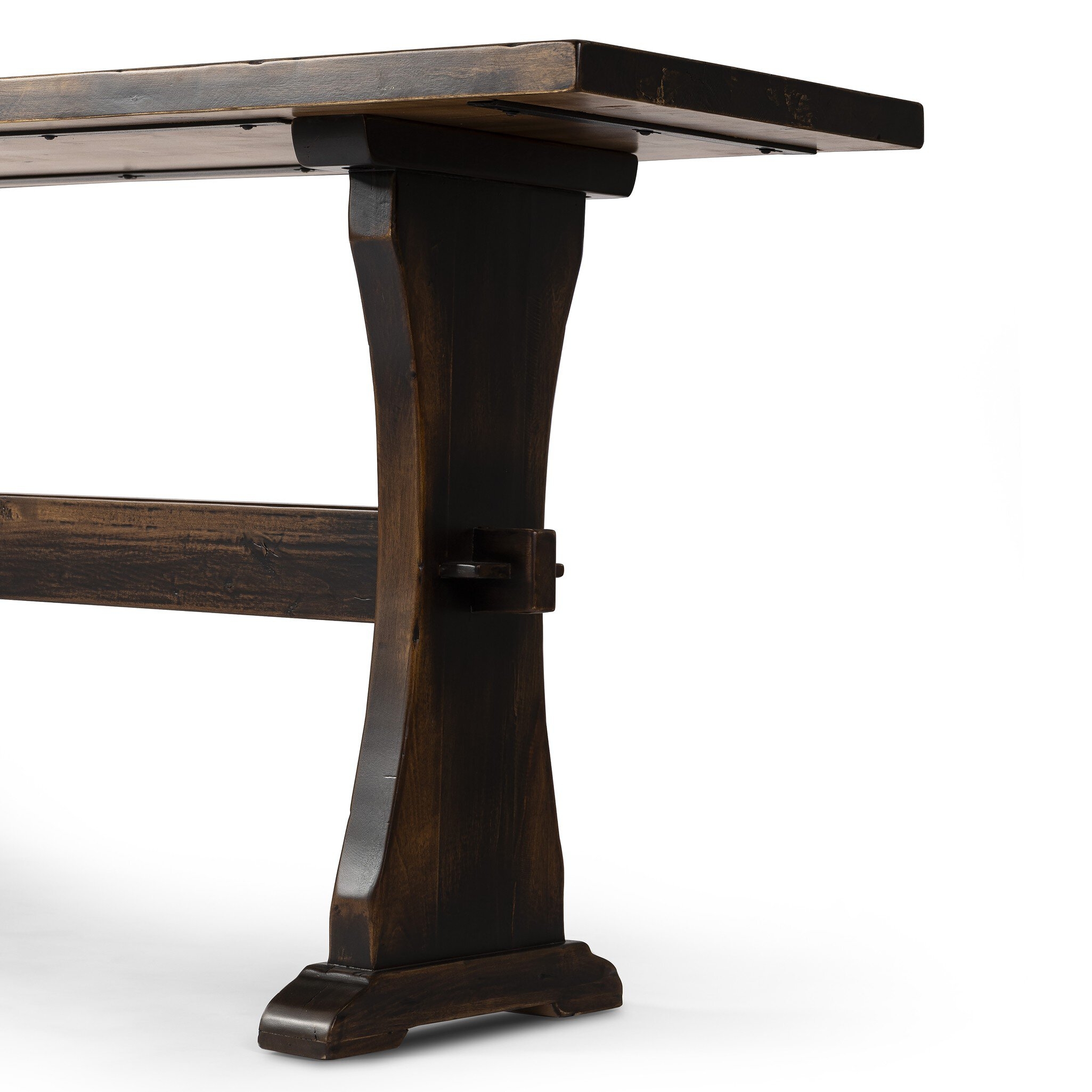Trestle Console Table - Distressed Walnut - Image 10