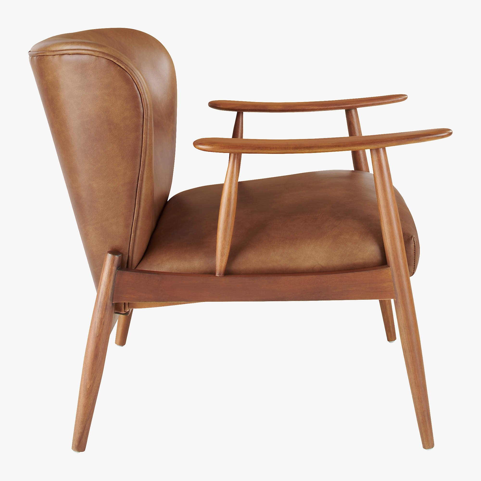 Troubadour Saddle Leather Wood Frame Chair, Kasen Brown RESTOCK Late June 2022 - Image 2