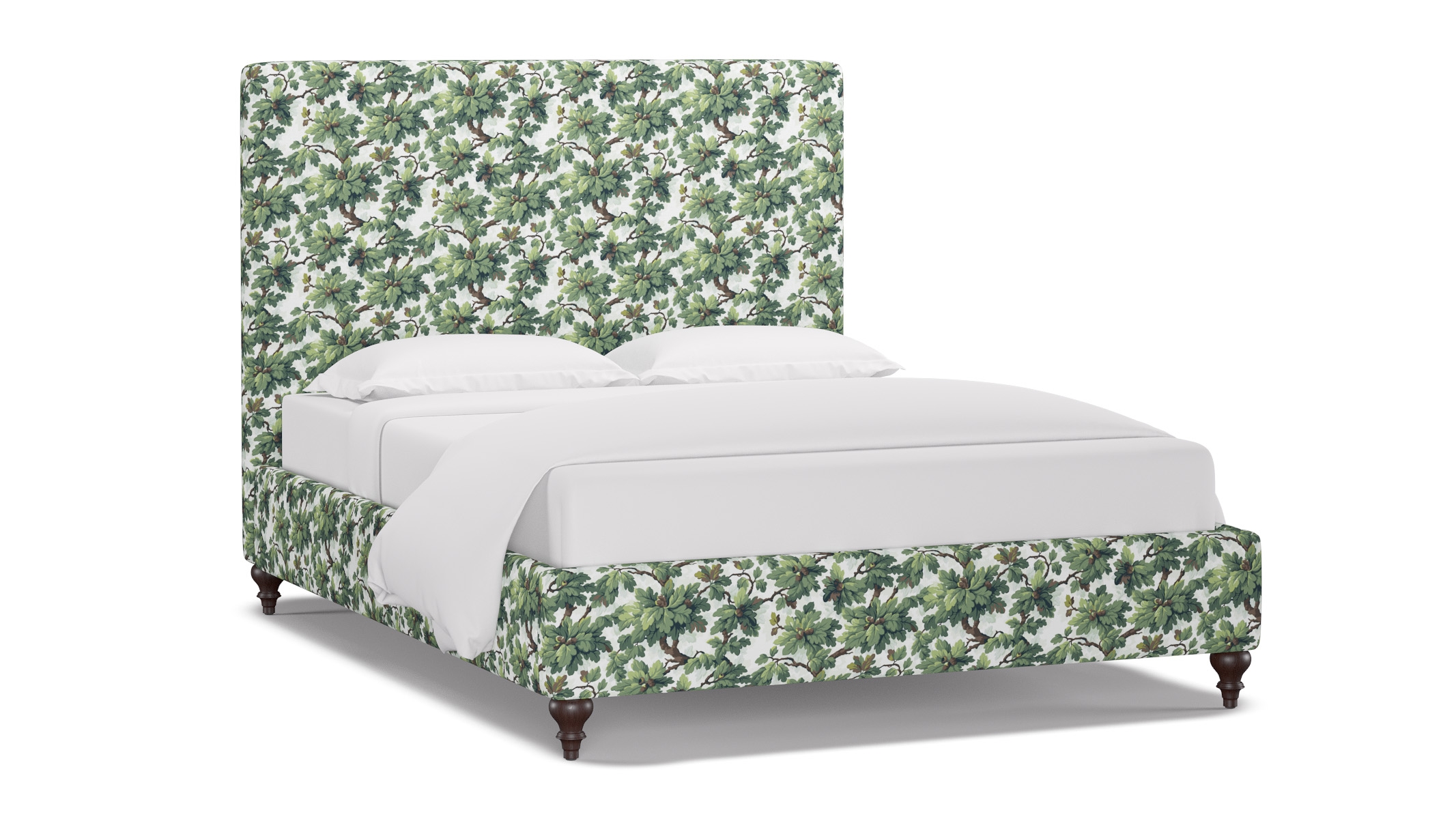 Classic Bed, Vert Woodland, Espresso Traditional Turned Leg, Queen - Image 1