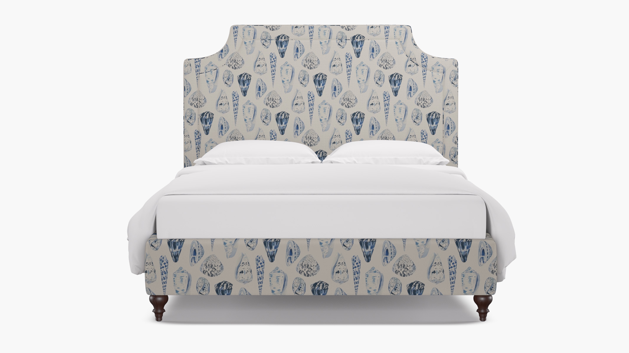 Deco Bed, Porcelain Coquina, Espresso Traditional Turned Leg, King - Image 0