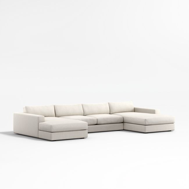 Oceanside Low Deep-Seat 3-Piece Double Chaise Sectional Sofa - Image 0