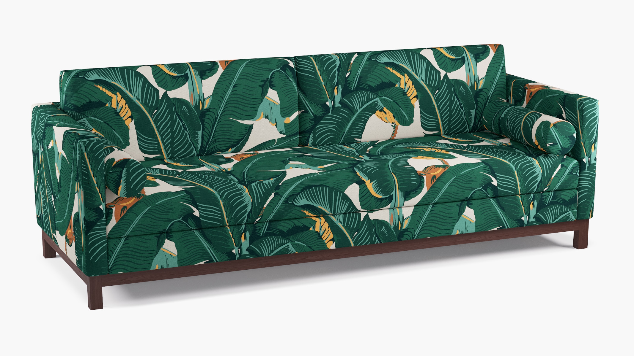 Tailored Tuxedo Sofa, Martinique®®, Espresso Wood Rail - Image 1