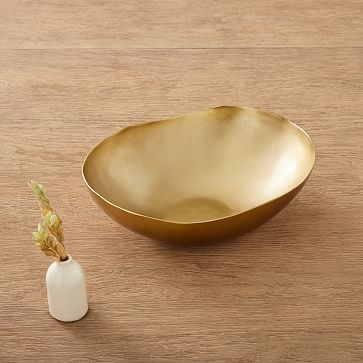 Organic Metal Bowls, Bowl, Light Brass, Sheet Metal, 14X11 - Image 2