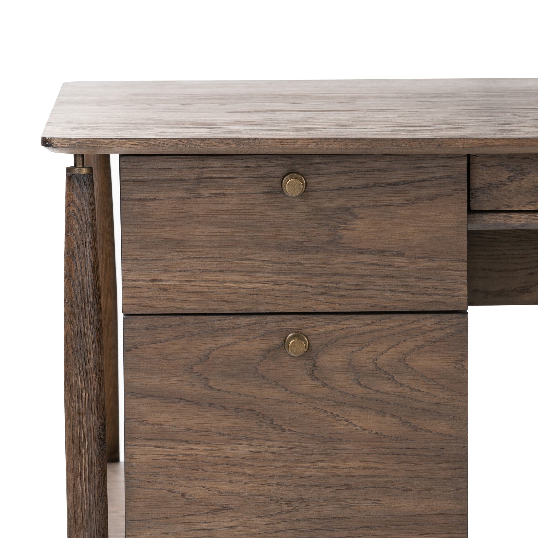 Markia Executive Desk - Aged Oak Veneer - Image 1