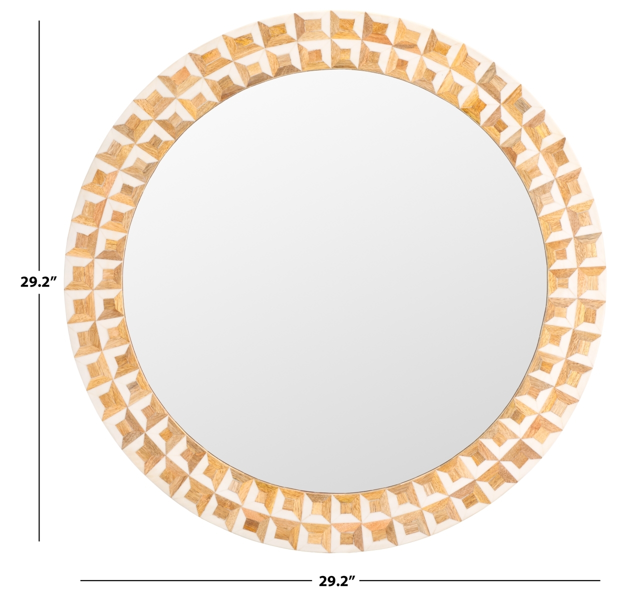 Aria, 29.2" Mirror - Antique Ivory/Natural Brown - Image 4