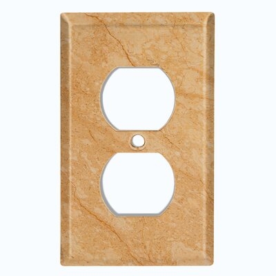 Metal Light Switch Plate Outlet Cover (Marble Brown Print 8  - Single Duplex) - Image 0