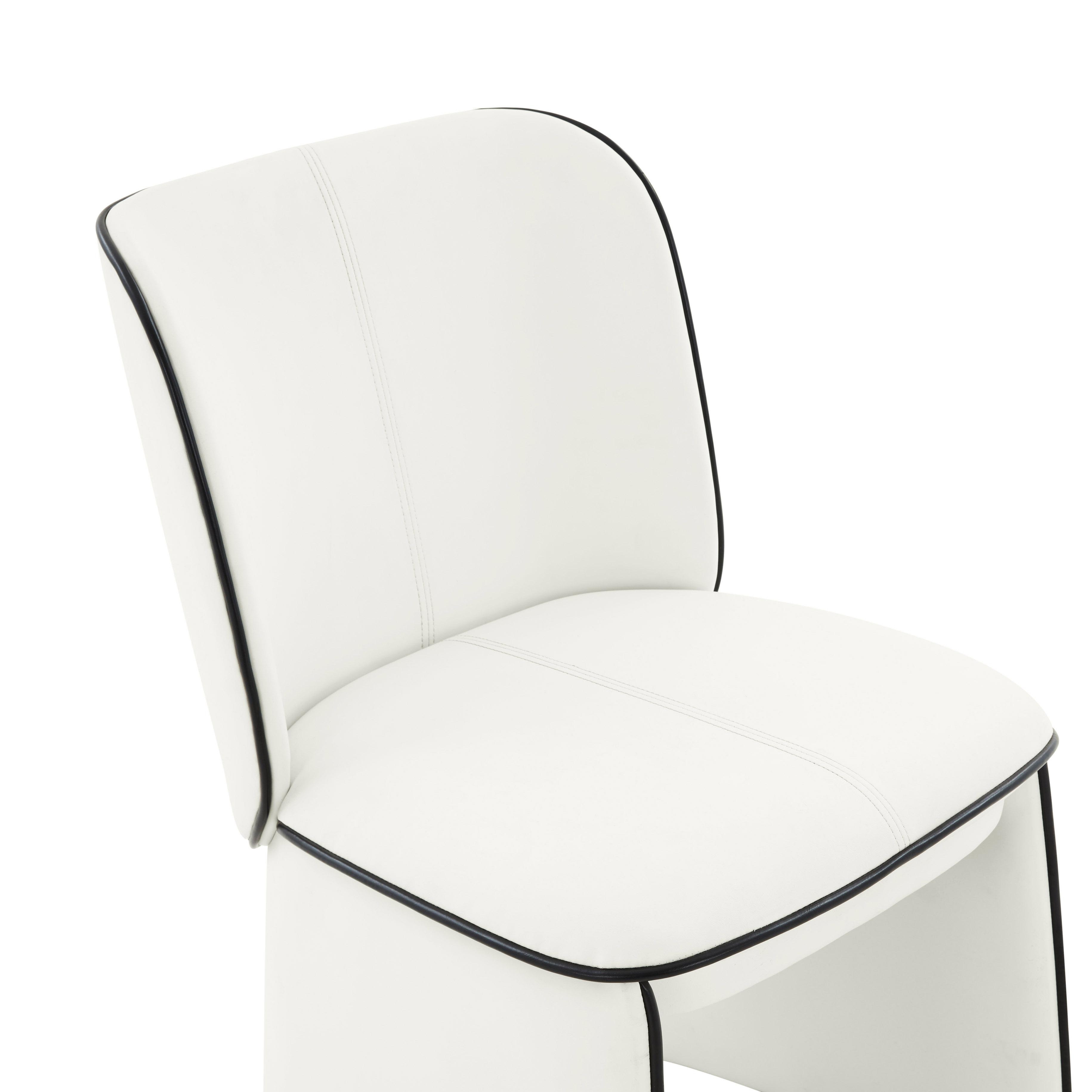 Kinsley Cream Vegan Leather Dining Chair - Image 3