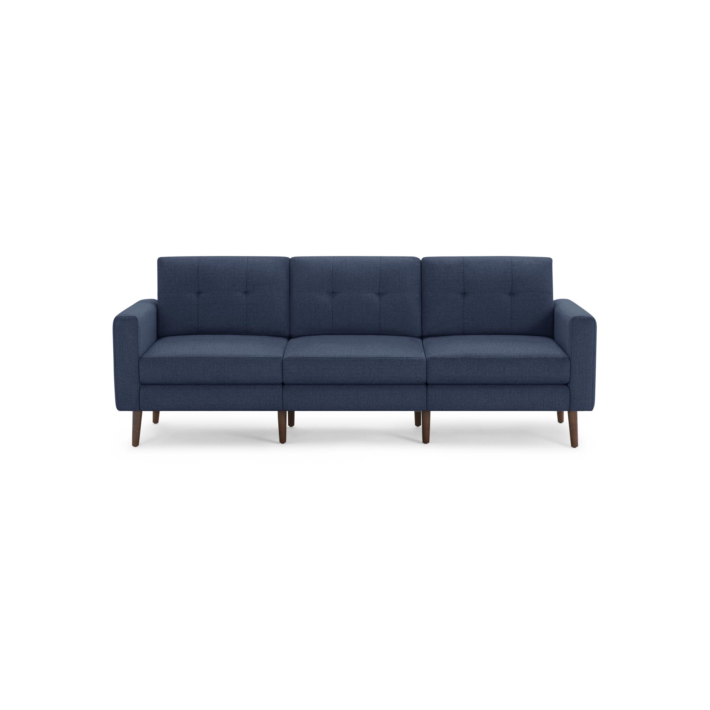 The Block Nomad Sofa in Navy Blue, Walnut Legs - Image 0