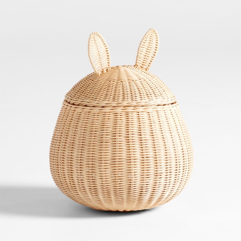 Small Wicker Bunny Floor Storage Basket - Image 3