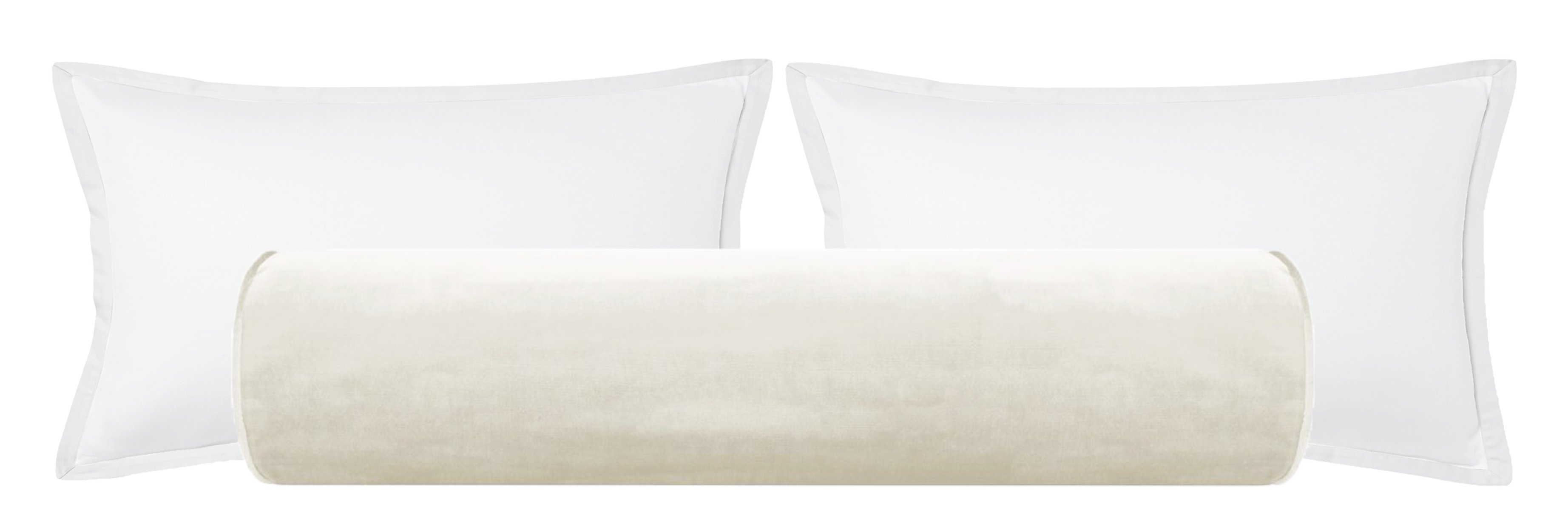 THE BOLSTER :: FAUX SILK VELVET // ALABASTER - TWIN XL // 9" X 30" - Image 0