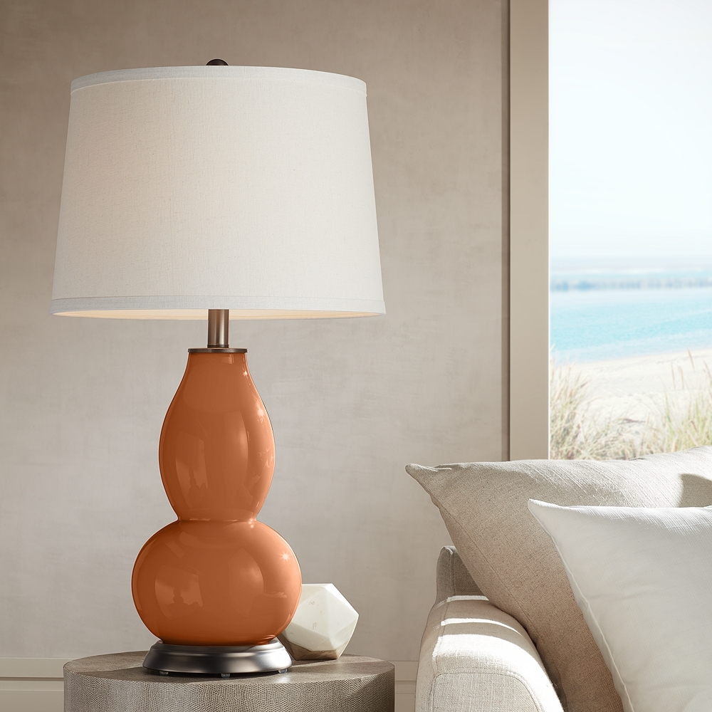 Color Plus Double Gourd 28 3/4" Burnt Almond Table Lamp - Image 0