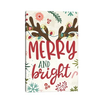Merry and Bright by Mollie B. - Wrapped Canvas Textual Art Print - Image 0