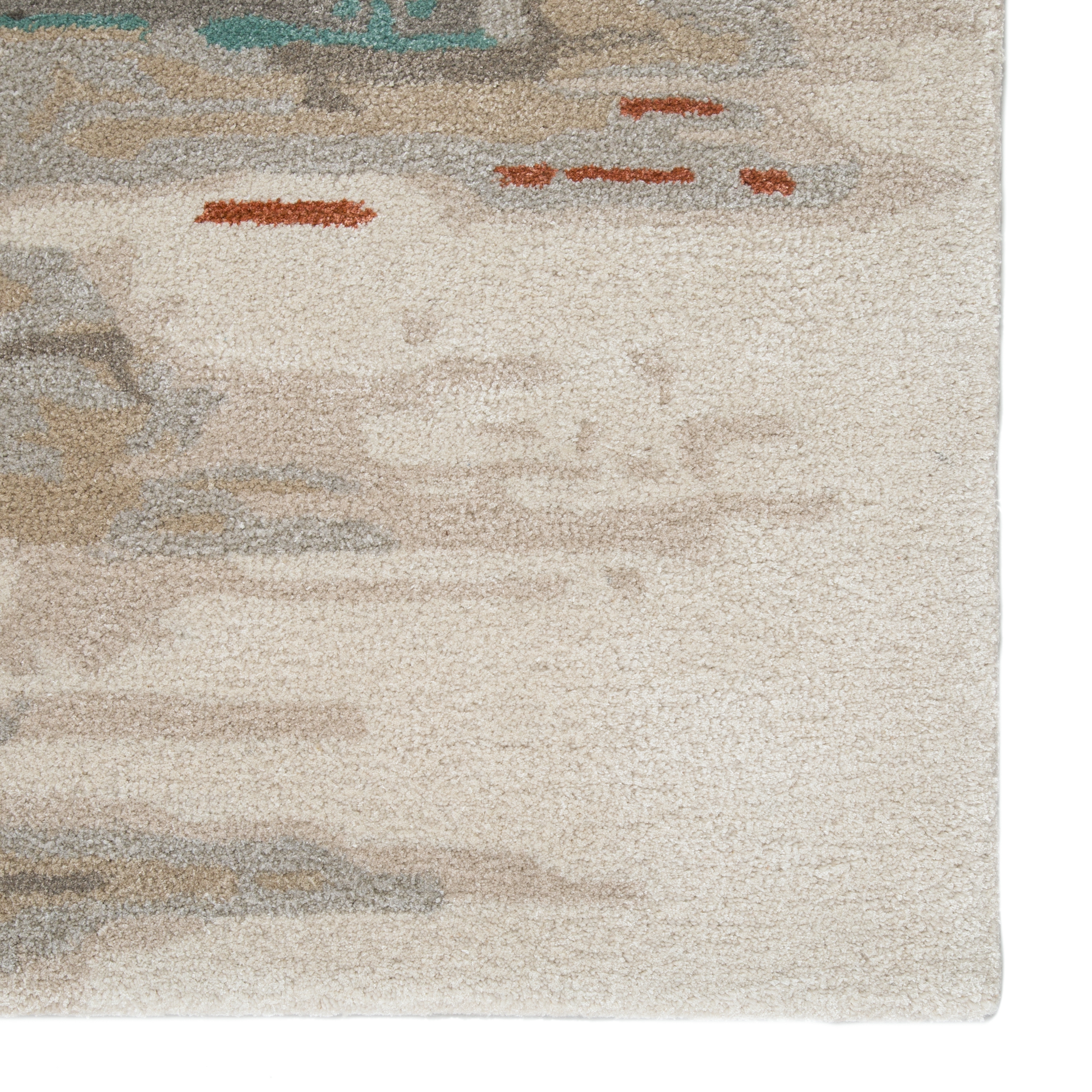 Ryenn Handmade Abstract Gray/ Blue Area Rug (10'X14') - Image 3