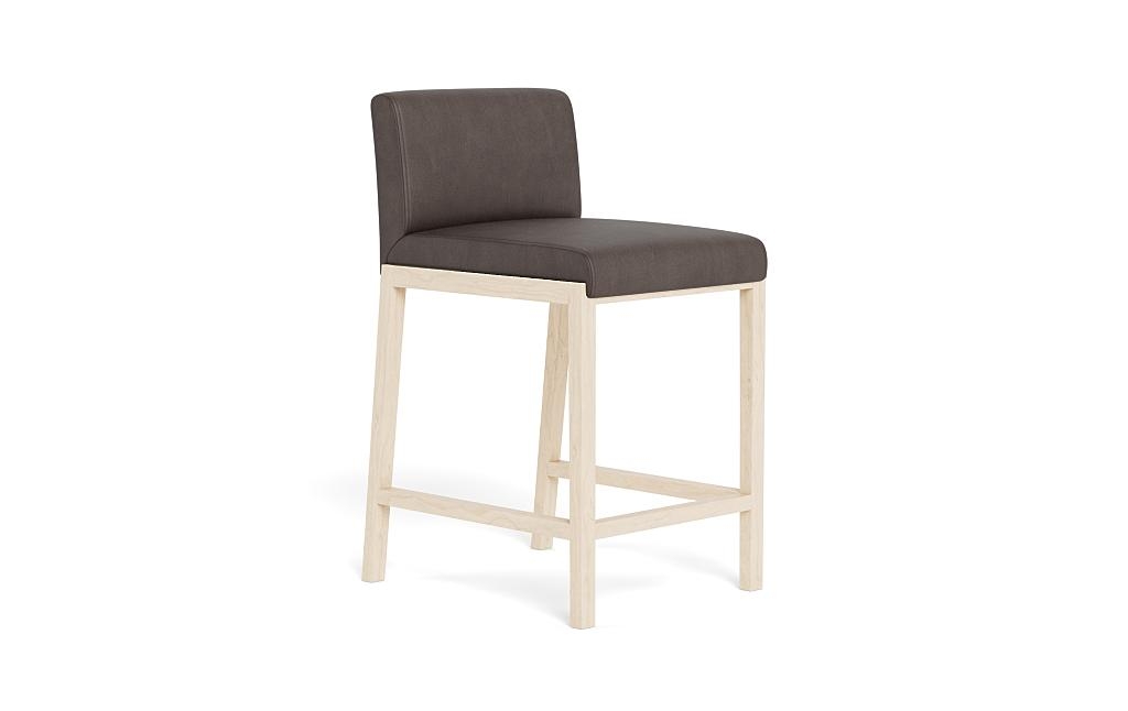 Callen Leather Wood Framed Upholstered Stool - Image 1