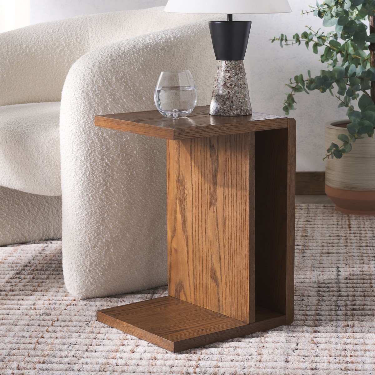 Kassia Wood "C" Table - Medium Oak - Image 1
