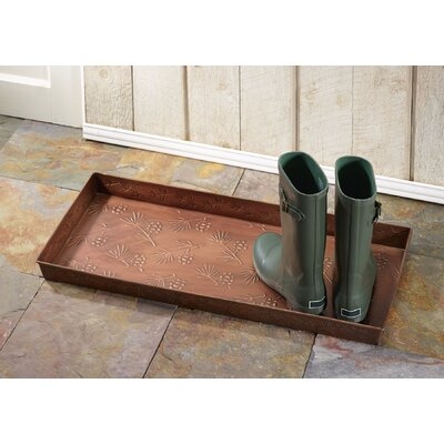Antique Copper Pine Cone 30 in. x 13 in. Indoor Boot Tray - Image 0